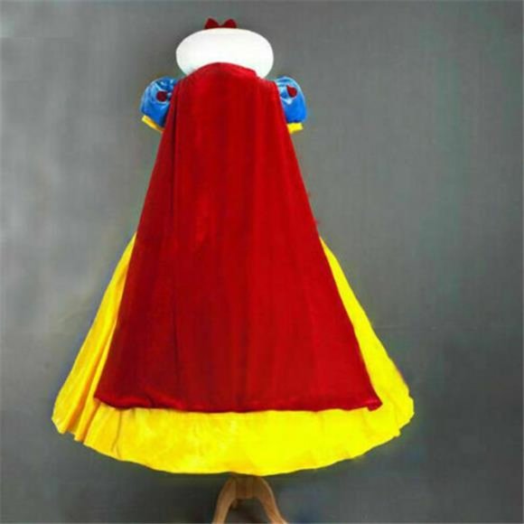 Snow White Princess Costume Once Upon A Time Dress Gown For Girls W/ S